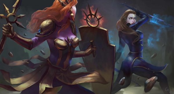 ilustración,Anime,Liga de Leyendas,Leona League of Legends,mitología,demonio