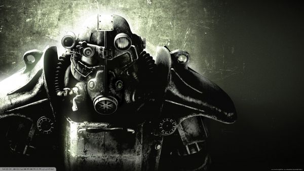 ilustrasi,Fallout 3,Brotherhood of Steel,hitam,satu warna,cahaya