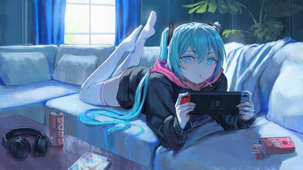 κορίτσια anime,anime,Vocaloid,Vertigris,Hatsune Miku,Pocky