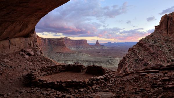 la nature,paysage,des roches,la grotte,canyon,des nuages