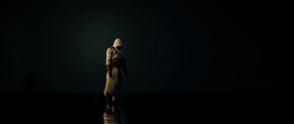 Assassin's Creed,video oyunları,Basit arka plan,Video oyun karakterleri,Siyah arka plan,Yansıma