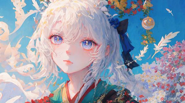 ai art,cheveux blancs,Anime