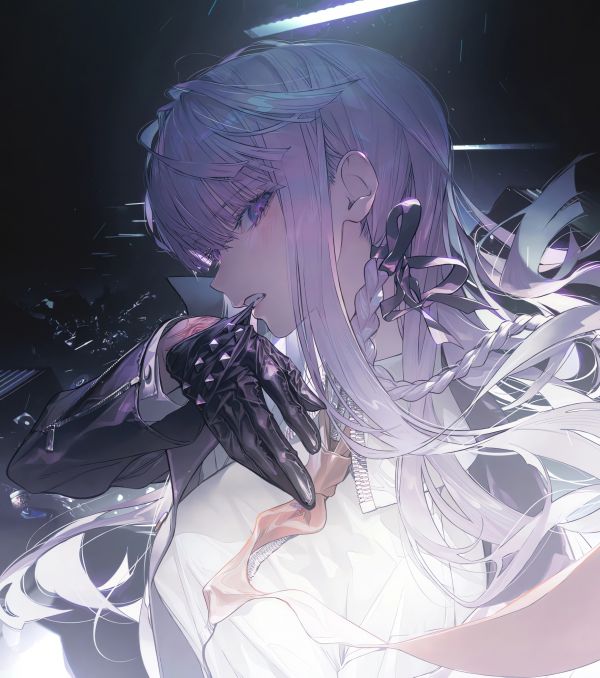 Anime,Anime cô gái,Pixiv,Danganronpa,Kirigiri Kyouko,găng tay