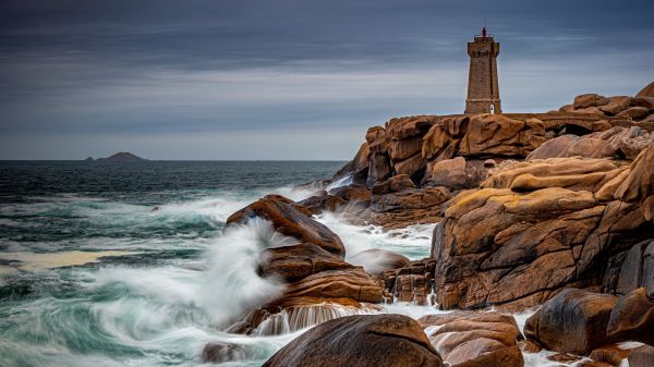 mar,França,Ondas,costa,formação rochosa,Pedras