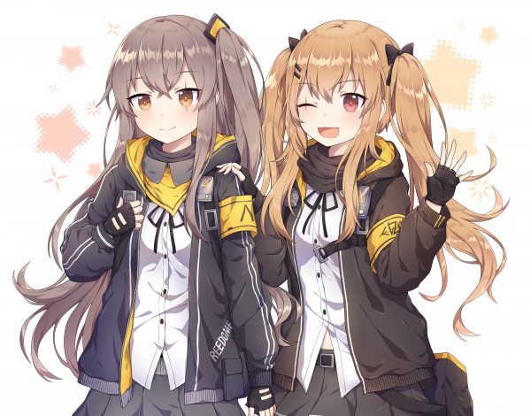 สาวอะนิเมะ,อะนิเมะ,หญิงแถวหน้า,UMP9 Girls Frontline,ump45 Girls Frontline,ผมยาว