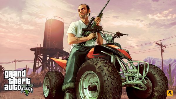 vehicle, Grand Theft Auto V, video game characters, Rockstar Games, screenshot, illustration