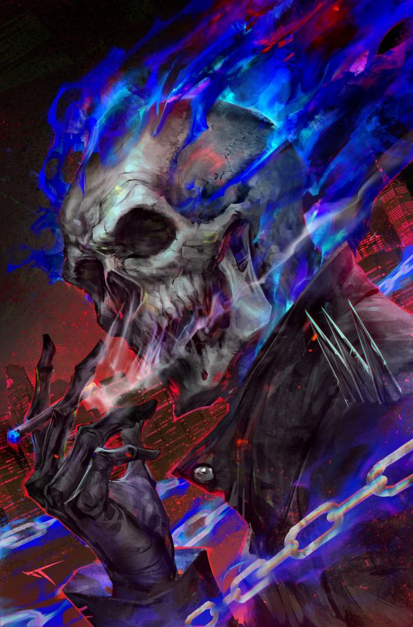 drawing,Ghost Rider,skull,cigarettes,smoking,portrait display