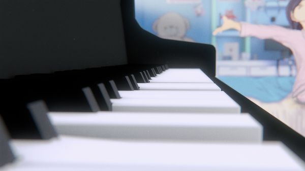 digitaalinen taide,anime,huone,anime tytöt,olohuoneet,piano