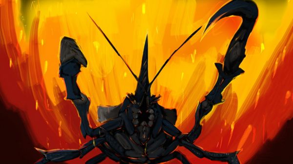 illustration,Monster Hunter,screenshot,Shogun Ceneataur,flower,flame