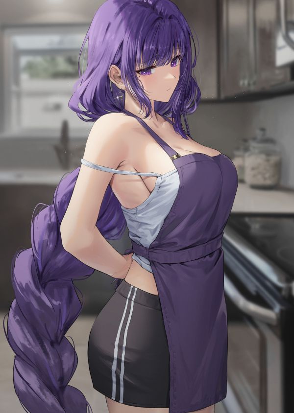 Genshin Impact,artwork,anime,anime girls,Raiden Shogun Genshin Impact,purple hair