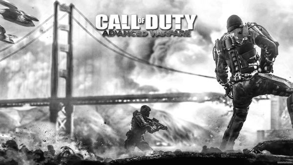 video games, monochrome, video game characters, Call of Duty Advanced Warfare, black and white, 1920x1080 px