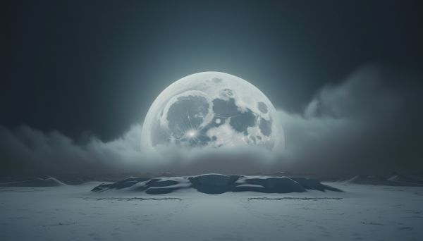 planeta,ai art,Nubes,Luna,invierno,nieve