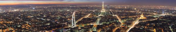 5760x1080 px,menara Eiffel,Paris,triple screen,malam