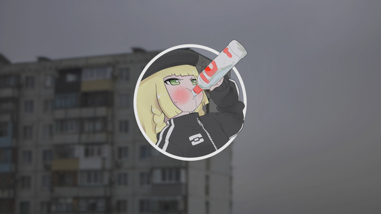 gopnik, anime, animemeisjes, Rusland, wodka, Adidas