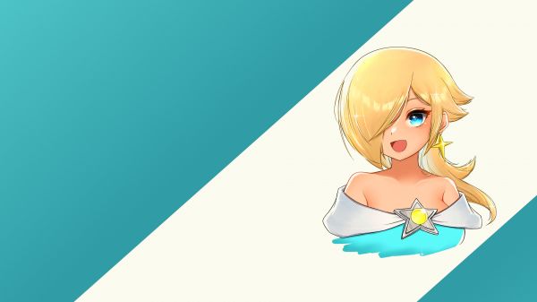 princess,blonde,bangs,blunt bangs,Princess Rosalina,long hair