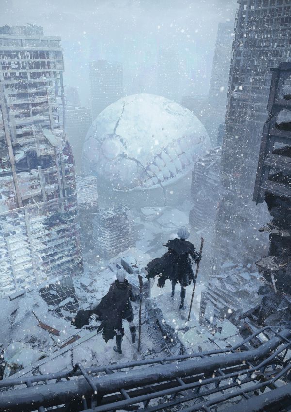 fantasy art,digital art,artwork,Video Game Art,Nier Automata,2B Nier Automata