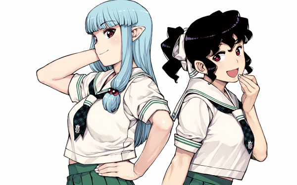 Anime,Chicas anime,Tsugumomo,Kiriha,Fondo blanco,uniforme escolar