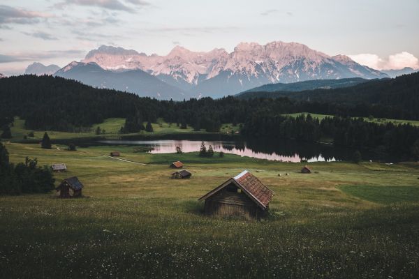 himmel,moln,Berg,växt,vatten,Natural landscape