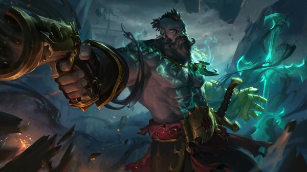 GZG,Juegos antidisturbios,arte digital,Pasarela,Gangplank League of Legends,4k