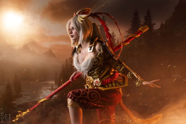 Apen koning,Darya Kravets,vrouw,cosplay,Dota 2,blond