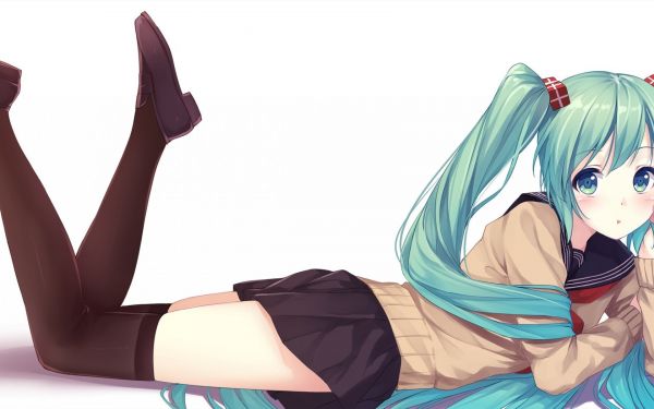 illustration,Anime,dessin animé,uniforme scolaire,Vocaloïde,Hatsune Miku