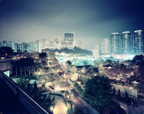 město,panoráma města,Hongkong,noc,odraz,fotografování