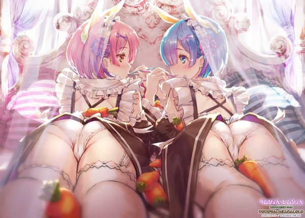 anime,anime tytöt,kawaii girl,valkoinen iho,Rem Re Zero,sininen hiukset