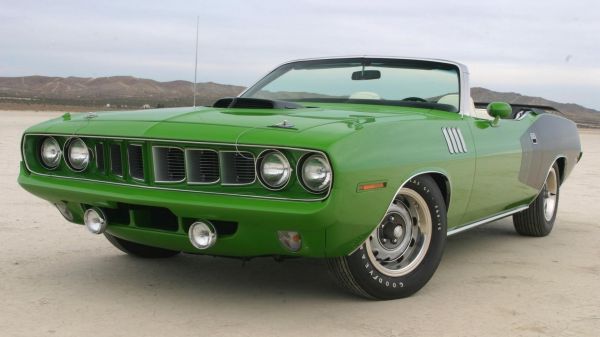 Araba,Araç,Plymouth Barracuda,Kara aracı,Yeşil araba,Cabrio