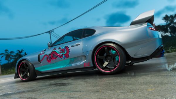 Echipajul,mașină,Toyota Supra,screen shot,Hawaii,noapte