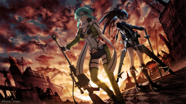 Black Rock Shooter,anime,anime lányok,Shino Asada,Kard művészet Online,Mato Kuroi