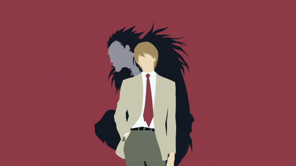 anime, Death Note, minimalismul, Ryuk, Yagami Light