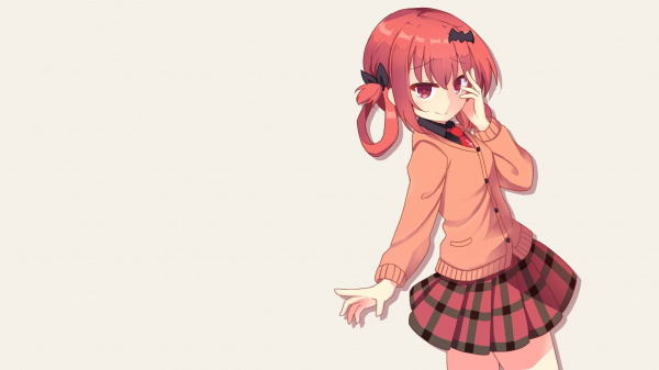 Satanichia McDowell Kurumizawa,Gabriel Dropout,redhead,school uniform,anime girls,simple background