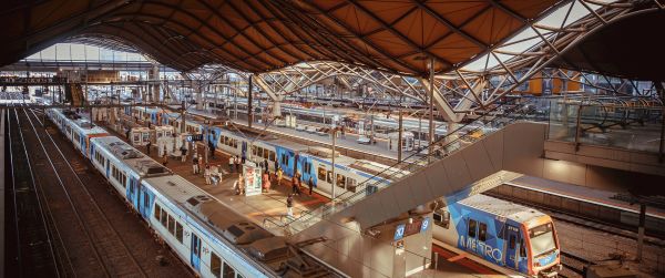 city,train,train station,Melbourne,Australia