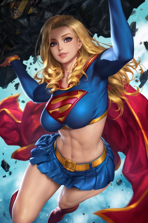 DC Comics,Superheroines,Fantasy pige,blond,langt hår,Super pige