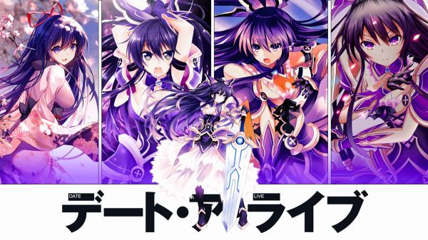 Yatogami Tohka,Date A Bullet,Ngày A Live,tóc màu tím,Anime cô gái