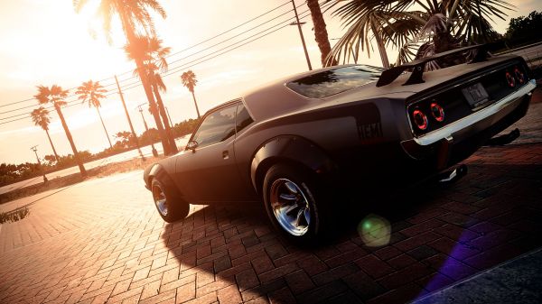 Need for Speed Heat,auto,Dodge Challenger,viritys,seepia