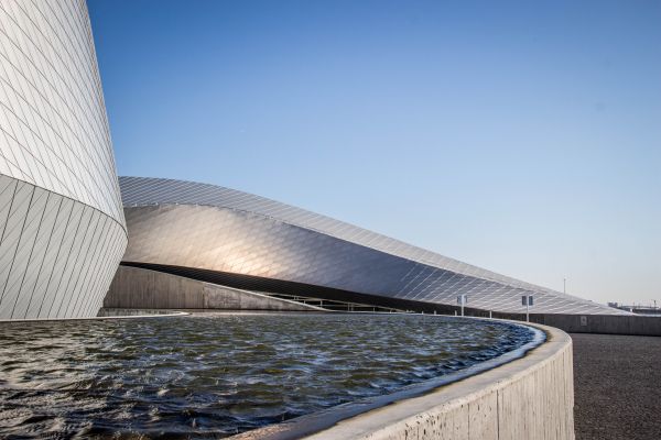 sollys,arkitektur,speilbilde,akvarium,skyskraper,stadion