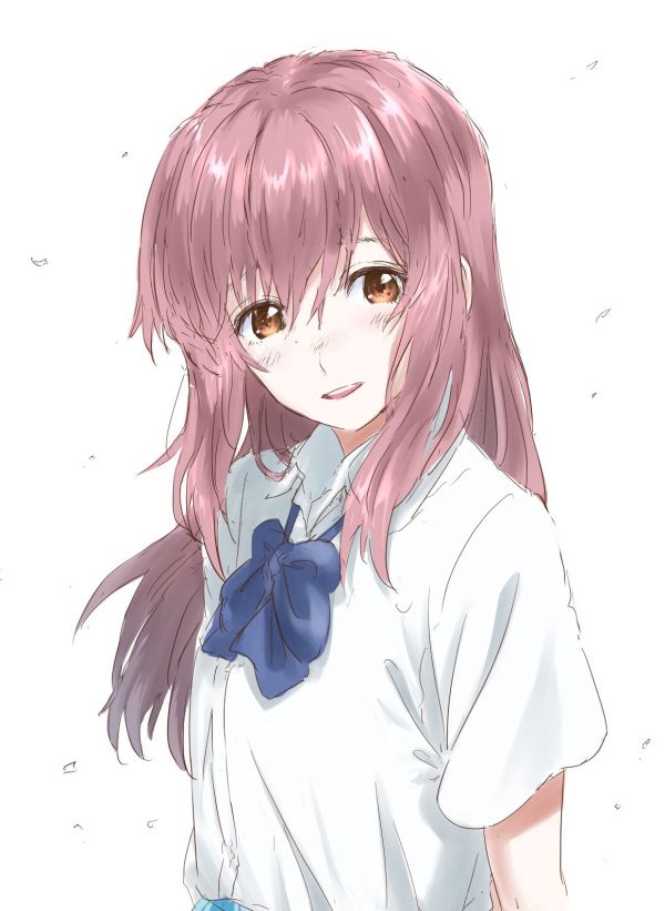 Koe no Katachi,anime girls,uniforme scolastica,JK,tette piccole,capelli lunghi