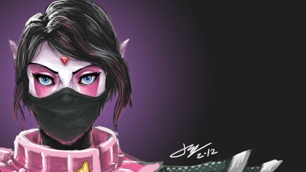 Dota 2,Templar Assassin,ศิลปะ,ภาพประกอบ,อะนิเมะ,การ์ตูน