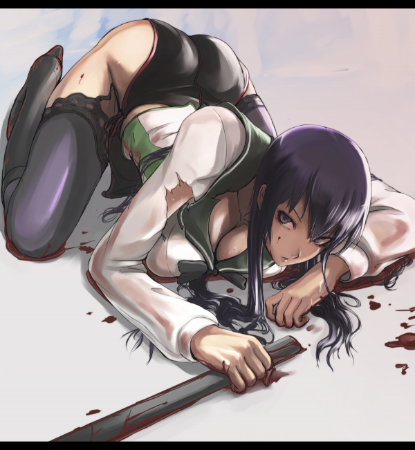 Highschool of the Dead,animeflickor,Busujima Saeko