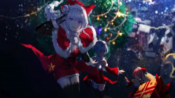 anime dievčatá,Santa kostým,Vianoce,swd3e2,Re Zero Kara Hajimeru Isekai Seikatsu,baran