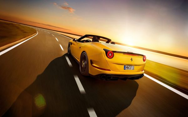 2560x1600 пиксела,кола,Ferrari California T,Novitec Rosso,път,залез