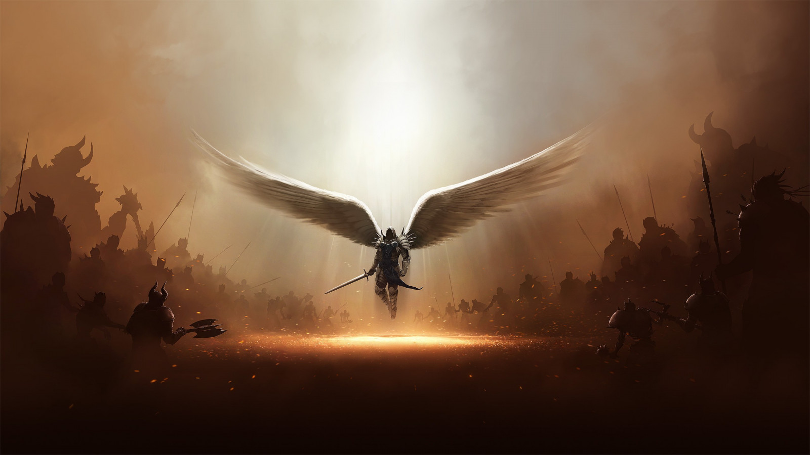 2560x1440 px, Ángeles, arcángel, Diablo, juegos, Iii, ordenador personal, Tyrael, vídeo