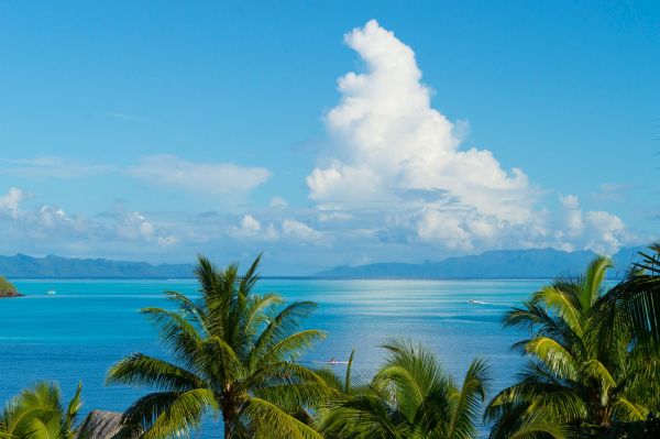 mer, baie, rive, paysage, ciel, des nuages