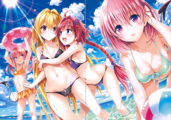 anime,κορίτσια anime,To Love ru,Momo Βέλια Deviluke,Νανά Asta Deviluke,ουρά