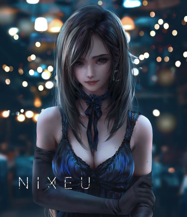 Bản vẽ,đàn bà,Brunette,Nixeu,Final Fantasy,Tifa Lockhart