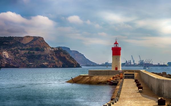 mercu suar,Cartagena Spain,Spanyol,laut