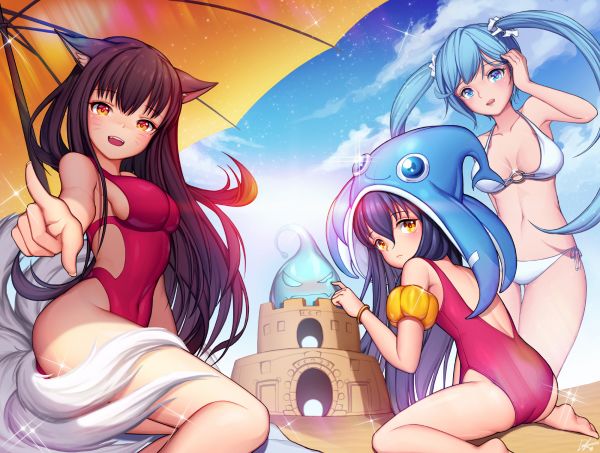 Anime,Filles anime,League of Legends,Sona League of Legends,Ahri League of Legends,Ahri