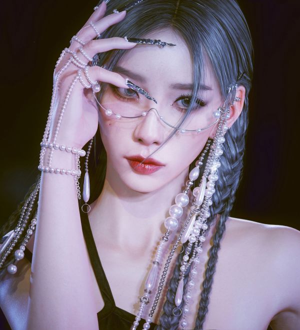 mujer,joyería,Lee GunHo,CGI,Trenzas,gafas