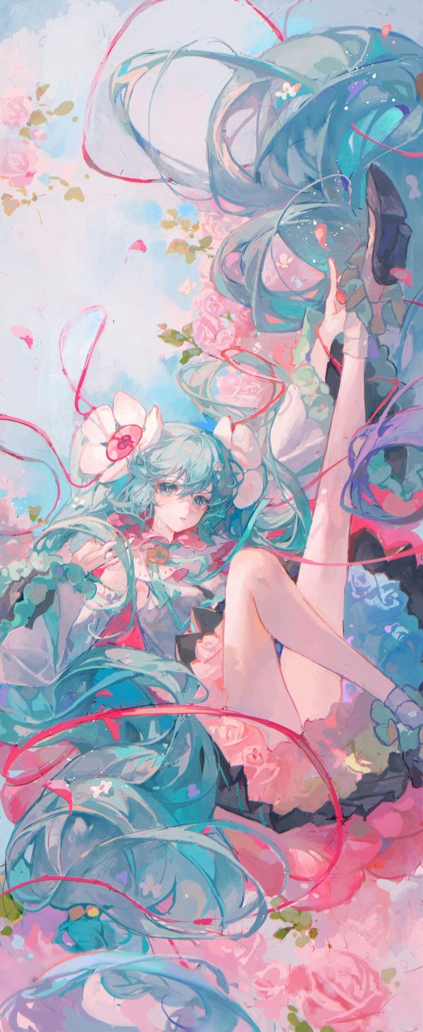 Maccha,Vocaloid,Hatsune Miku,theo chiều dọc,Bầu trời,Nhìn vào người xem